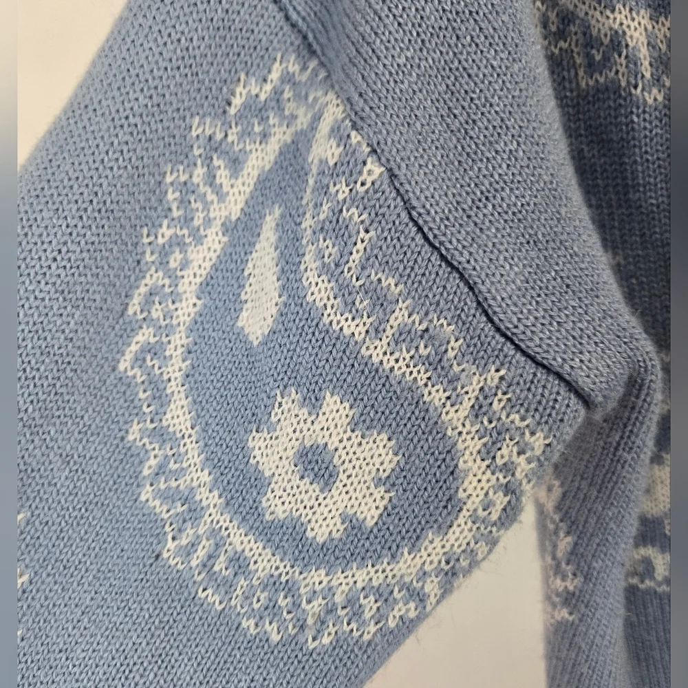 Stitch & Pine Paisley Print Crop 3-Button Sweater Cardigan Sz Small - Picture 4 of 7